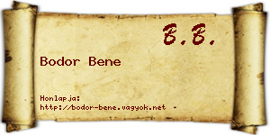 Bodor Bene névjegykártya